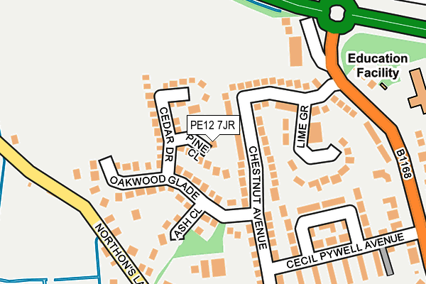 PE12 7JR map - OS OpenMap – Local (Ordnance Survey)