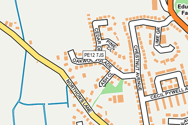 PE12 7JS map - OS OpenMap – Local (Ordnance Survey)