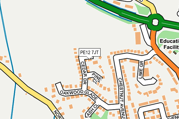 PE12 7JT map - OS OpenMap – Local (Ordnance Survey)