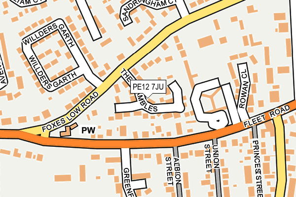 PE12 7JU map - OS OpenMap – Local (Ordnance Survey)