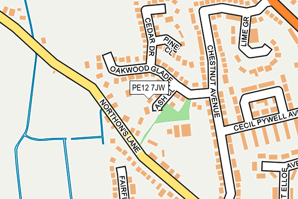 PE12 7JW map - OS OpenMap – Local (Ordnance Survey)