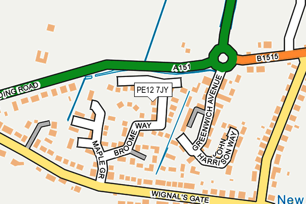 PE12 7JY map - OS OpenMap – Local (Ordnance Survey)