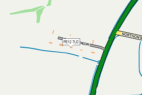 PE12 7LD map - OS OpenMap – Local (Ordnance Survey)