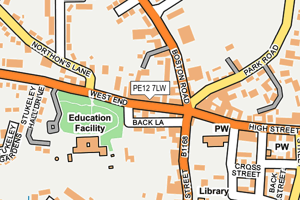 PE12 7LW map - OS OpenMap – Local (Ordnance Survey)