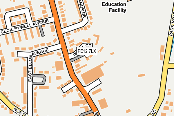 PE12 7LX map - OS OpenMap – Local (Ordnance Survey)