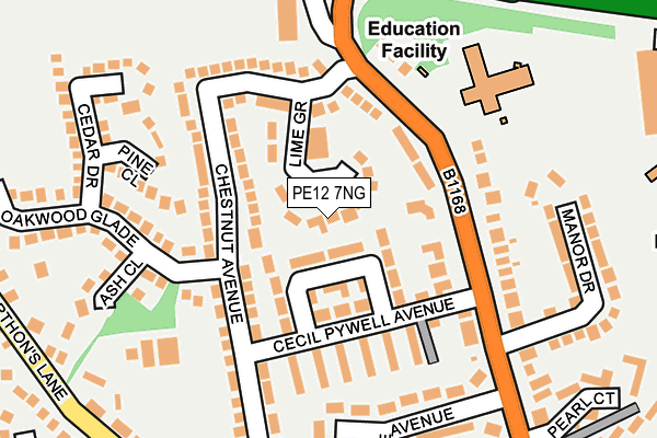 PE12 7NG map - OS OpenMap – Local (Ordnance Survey)