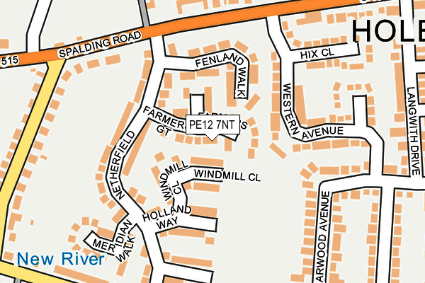 PE12 7NT map - OS OpenMap – Local (Ordnance Survey)