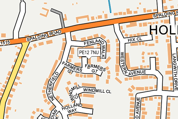 PE12 7NU map - OS OpenMap – Local (Ordnance Survey)