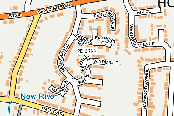 PE12 7NX map - OS OpenMap – Local (Ordnance Survey)