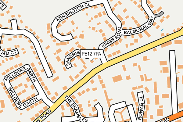 PE12 7PA map - OS OpenMap – Local (Ordnance Survey)