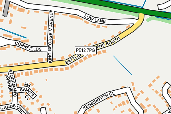 PE12 7PG map - OS OpenMap – Local (Ordnance Survey)
