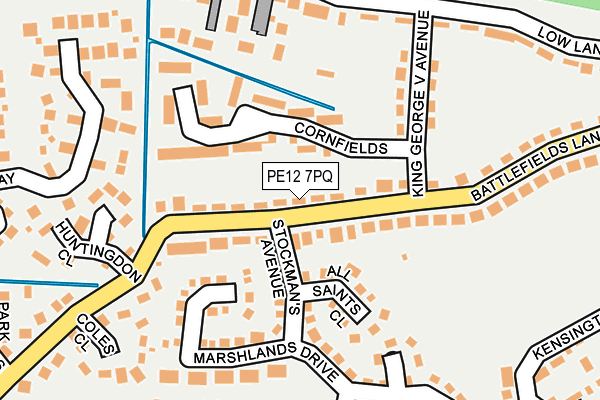 PE12 7PQ map - OS OpenMap – Local (Ordnance Survey)
