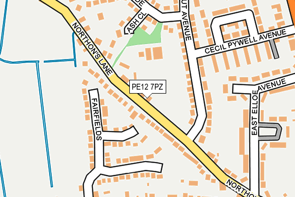 PE12 7PZ map - OS OpenMap – Local (Ordnance Survey)