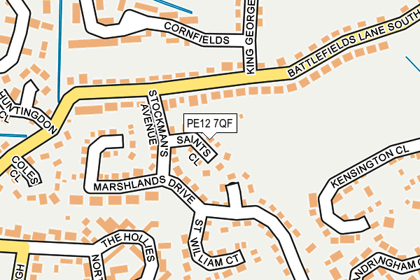 PE12 7QF map - OS OpenMap – Local (Ordnance Survey)