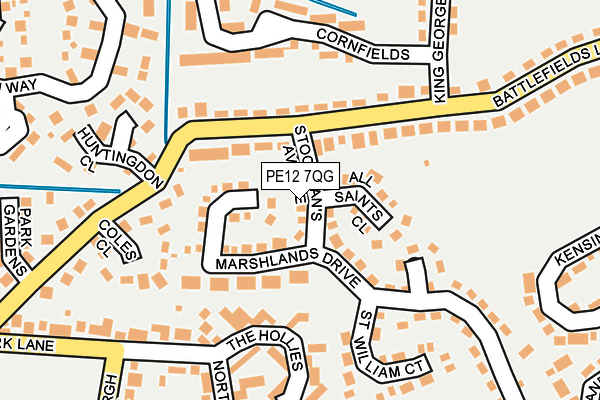 PE12 7QG map - OS OpenMap – Local (Ordnance Survey)