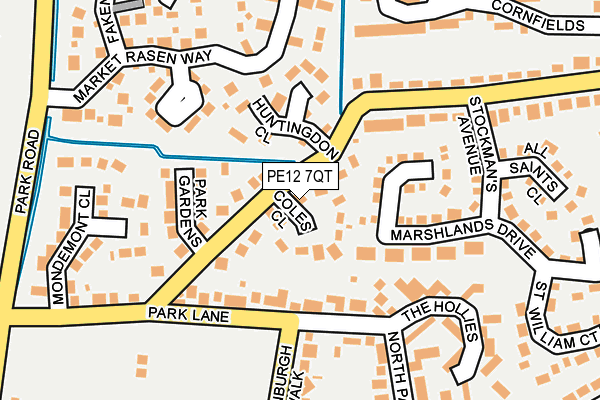 PE12 7QT map - OS OpenMap – Local (Ordnance Survey)