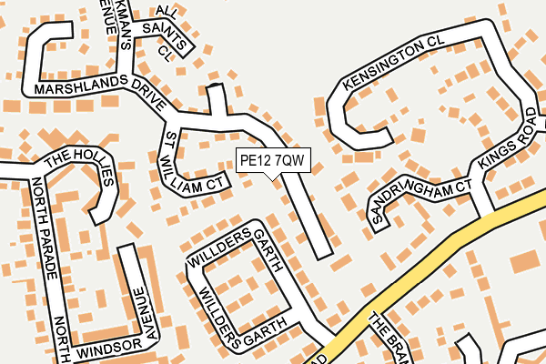 PE12 7QW map - OS OpenMap – Local (Ordnance Survey)