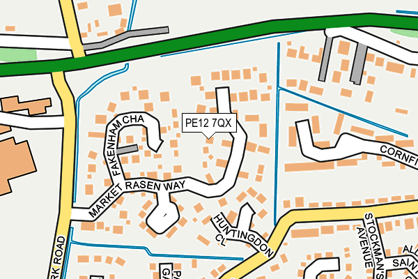 PE12 7QX map - OS OpenMap – Local (Ordnance Survey)