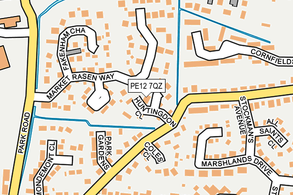 PE12 7QZ map - OS OpenMap – Local (Ordnance Survey)