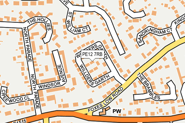 PE12 7RB map - OS OpenMap – Local (Ordnance Survey)