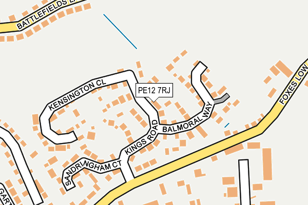 PE12 7RJ map - OS OpenMap – Local (Ordnance Survey)