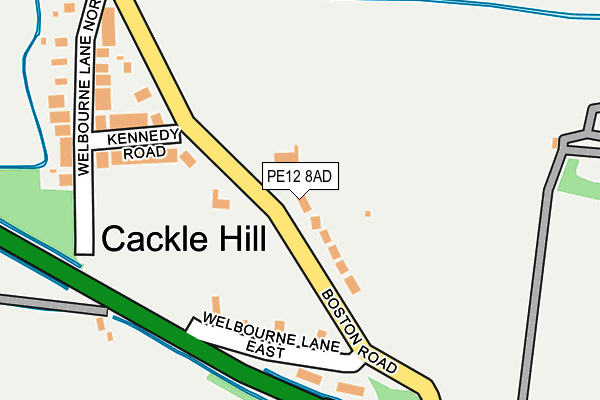 PE12 8AD map - OS OpenMap – Local (Ordnance Survey)