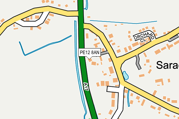 PE12 8AN map - OS OpenMap – Local (Ordnance Survey)