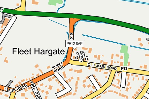 PE12 8AP map - OS OpenMap – Local (Ordnance Survey)