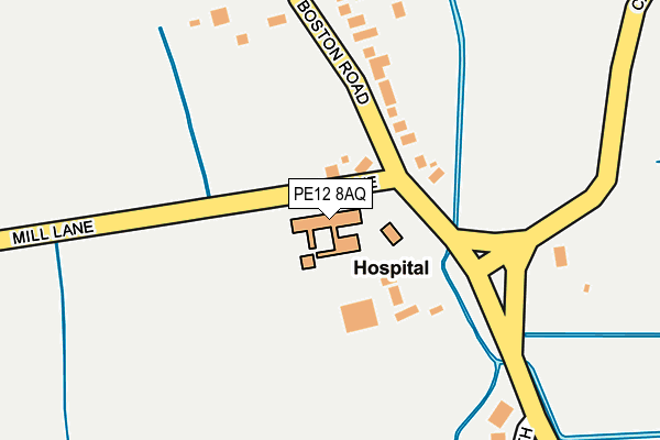 PE12 8AQ map - OS OpenMap – Local (Ordnance Survey)