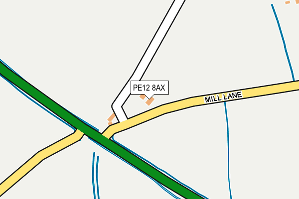 PE12 8AX map - OS OpenMap – Local (Ordnance Survey)