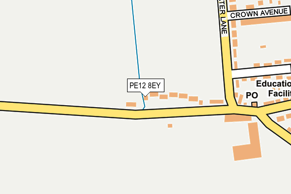 PE12 8EY map - OS OpenMap – Local (Ordnance Survey)