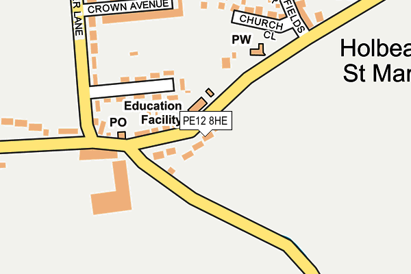 PE12 8HE map - OS OpenMap – Local (Ordnance Survey)