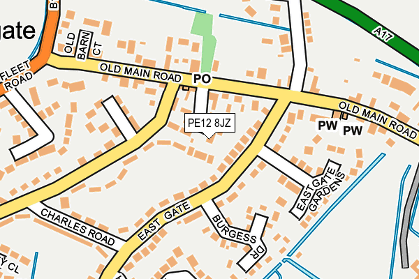 PE12 8JZ map - OS OpenMap – Local (Ordnance Survey)