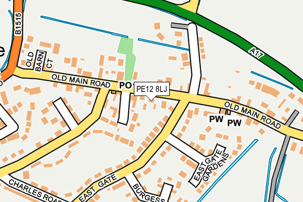 PE12 8LJ map - OS OpenMap – Local (Ordnance Survey)