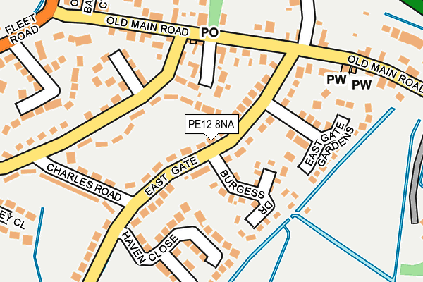 PE12 8NA map - OS OpenMap – Local (Ordnance Survey)