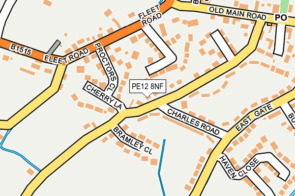 PE12 8NF map - OS OpenMap – Local (Ordnance Survey)