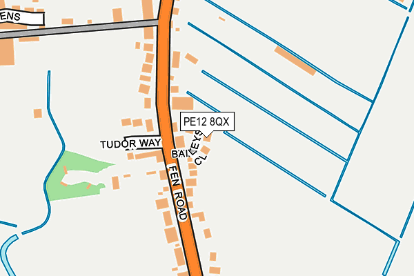 PE12 8QX map - OS OpenMap – Local (Ordnance Survey)