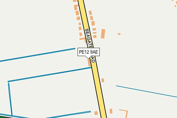 PE12 9AE map - OS OpenMap – Local (Ordnance Survey)