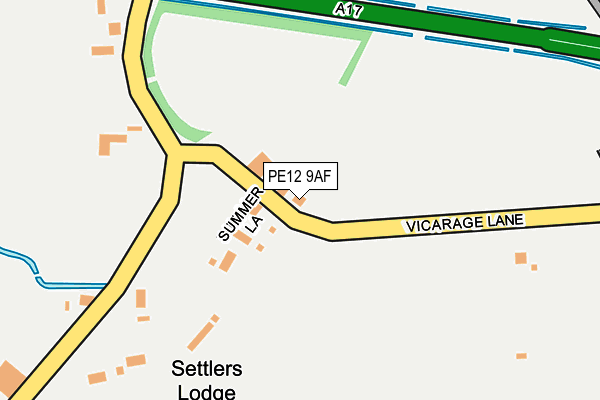 PE12 9AF map - OS OpenMap – Local (Ordnance Survey)