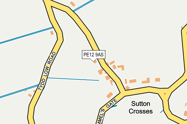 PE12 9AS map - OS OpenMap – Local (Ordnance Survey)