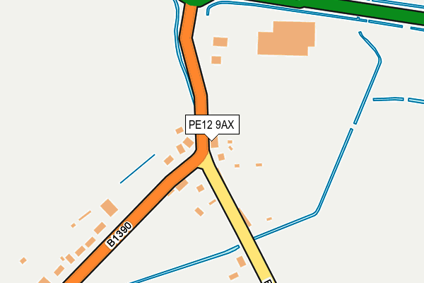 PE12 9AX map - OS OpenMap – Local (Ordnance Survey)