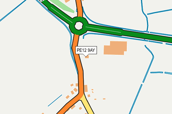 PE12 9AY map - OS OpenMap – Local (Ordnance Survey)