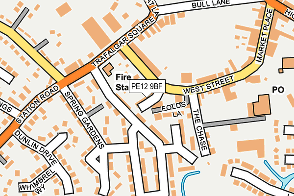 PE12 9BF map - OS OpenMap – Local (Ordnance Survey)