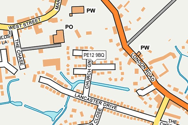 PE12 9BQ map - OS OpenMap – Local (Ordnance Survey)
