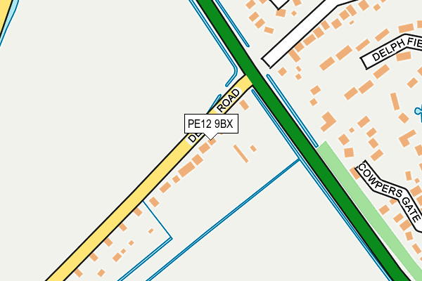 PE12 9BX map - OS OpenMap – Local (Ordnance Survey)