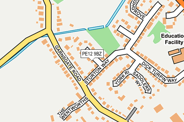 PE12 9BZ map - OS OpenMap – Local (Ordnance Survey)