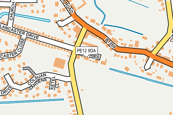 PE12 9DA map - OS OpenMap – Local (Ordnance Survey)