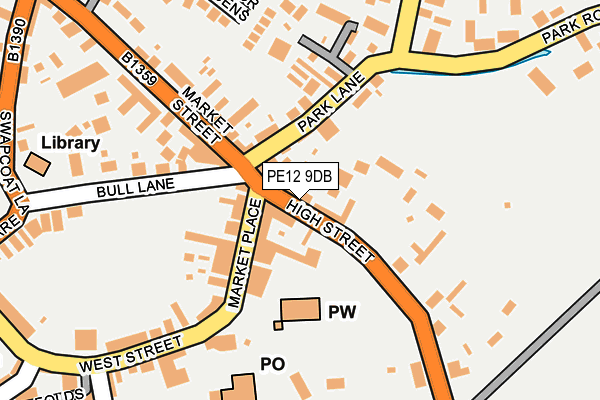 PE12 9DB map - OS OpenMap – Local (Ordnance Survey)