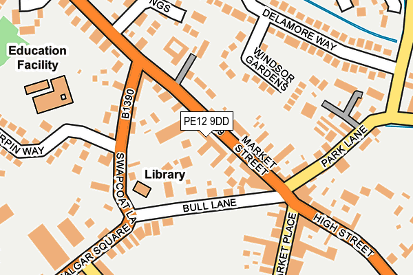 PE12 9DD map - OS OpenMap – Local (Ordnance Survey)