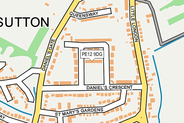 PE12 9DG map - OS OpenMap – Local (Ordnance Survey)